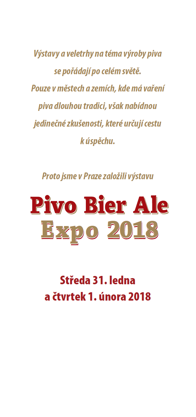Pozvánka na Pivo Bier Ale EXPO 2018