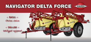Limited edition of sprayer Hardi Navigator with Delta Force booms